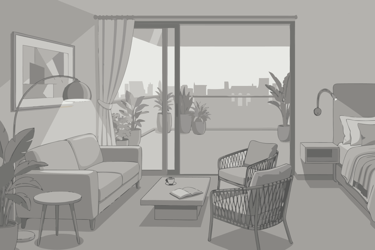 Doppelzimmer mit Gartenblick